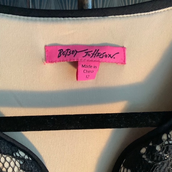 Vintage Betsey Johnson Lace Bodice Elbow Sleeve Dress - Picture 8 of 9